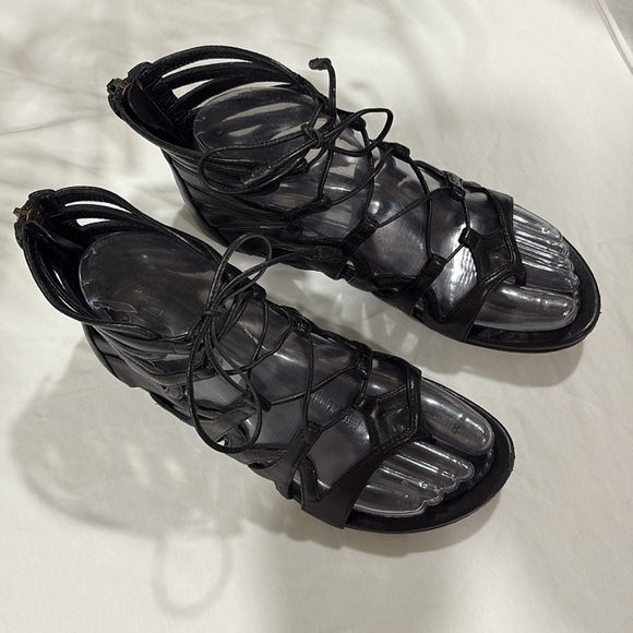 PRADA Milan Leather Lace-Up Gladiator Sandals - Picture 9 of 13